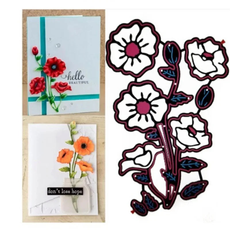 Metalen snijmal - Bloemenpatroon voor scrapbooking en kaarten