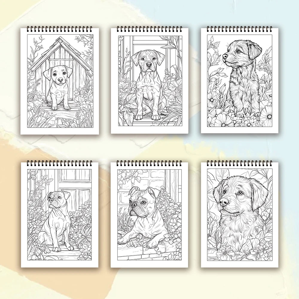 Kleurboek voor volwassenen met 30 pagina's – Honden, Katten of Vogels