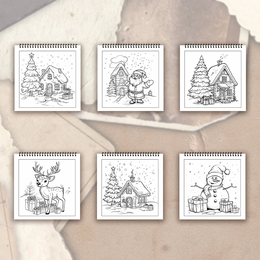 Kleurboek voor volwassenen – Vintage kerstdesigns, 30 vellen