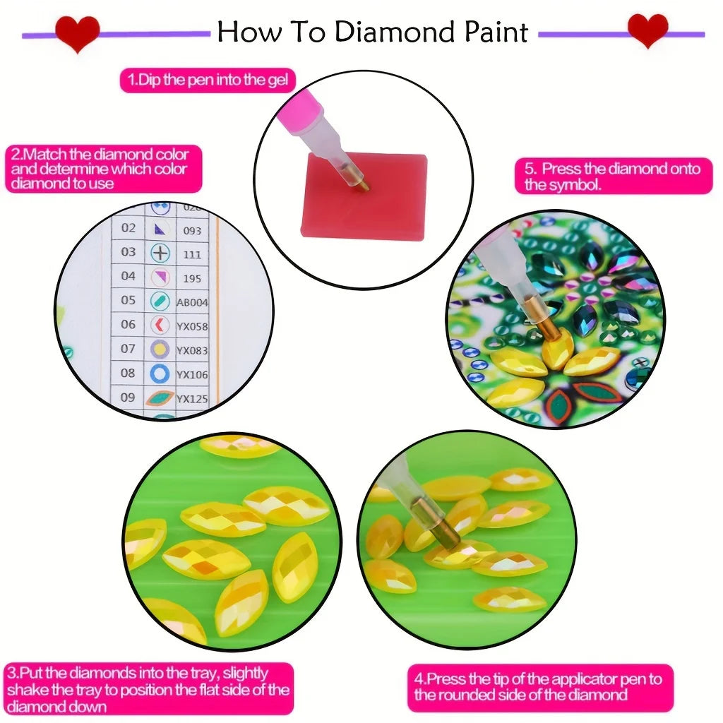 Diamond Painting Kapstok/Sleutelrek – Houten Wandrek met 3 Haken en Diamond Painting Steentjes