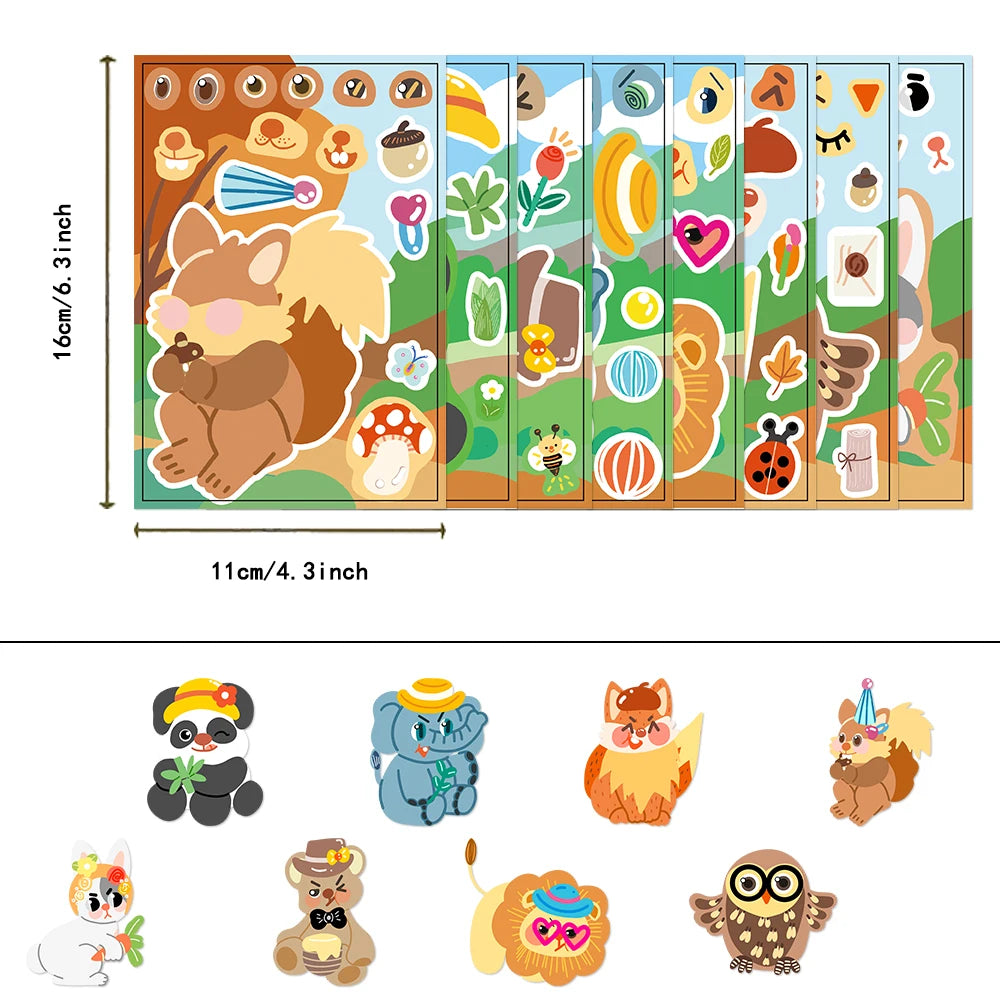 Sticker pret – Schattige bosdieren stickers (8 stuks) waterdicht & herbruikbaar