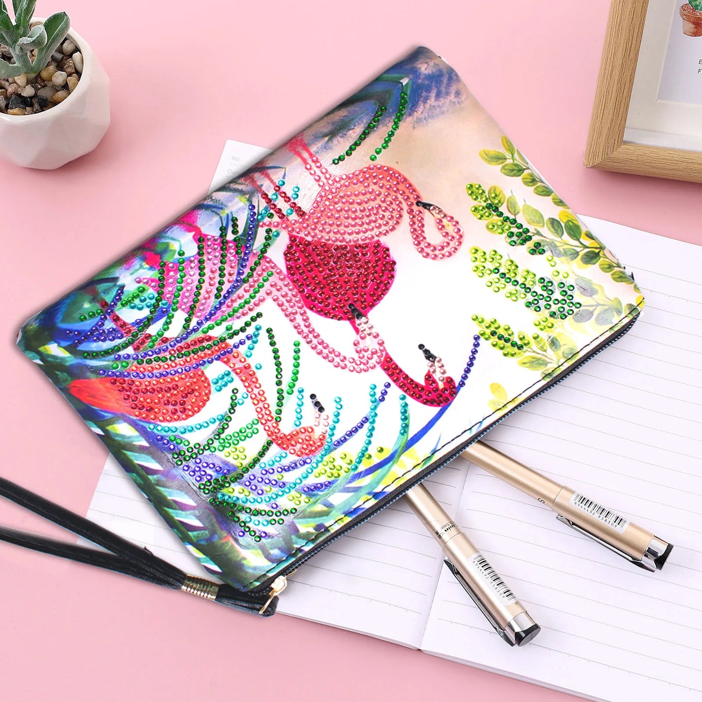 Diamond Painting Etui - Vlinder Mandala Handtas van PU Leer