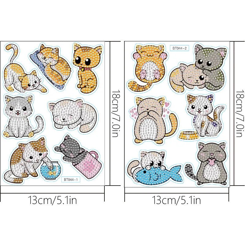 Diamond Painting Sticker set - Schattige Kat Mozaïek Stickers