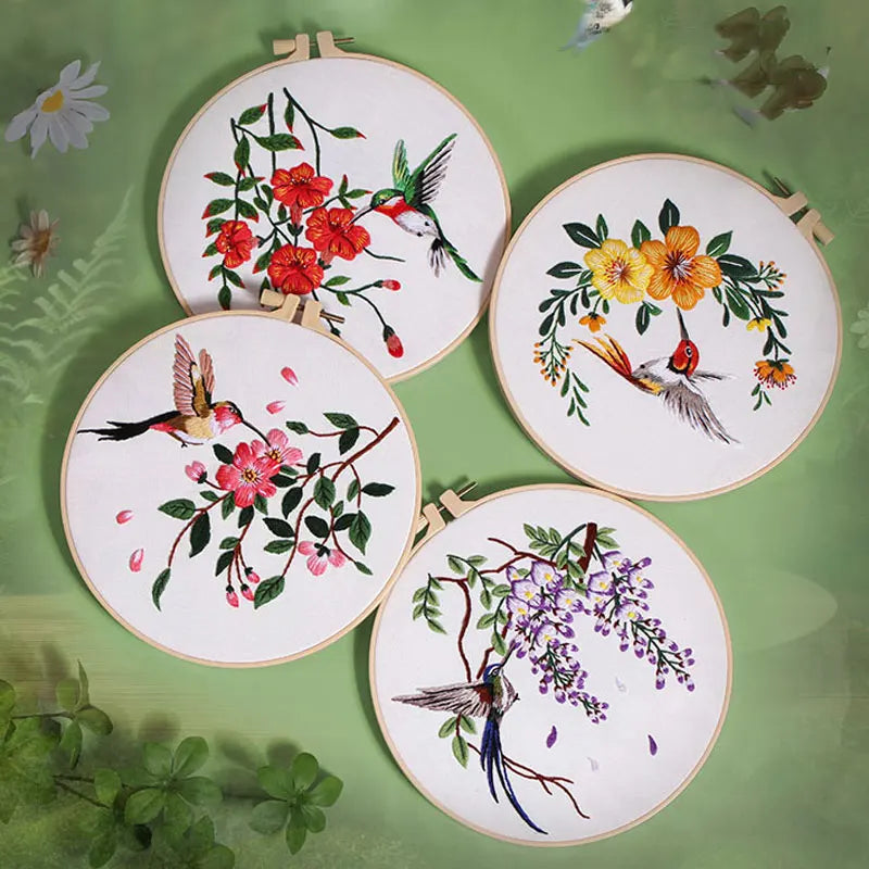 Borduurpakket Rond - Bloemen en Dieren - Beginnerspakket