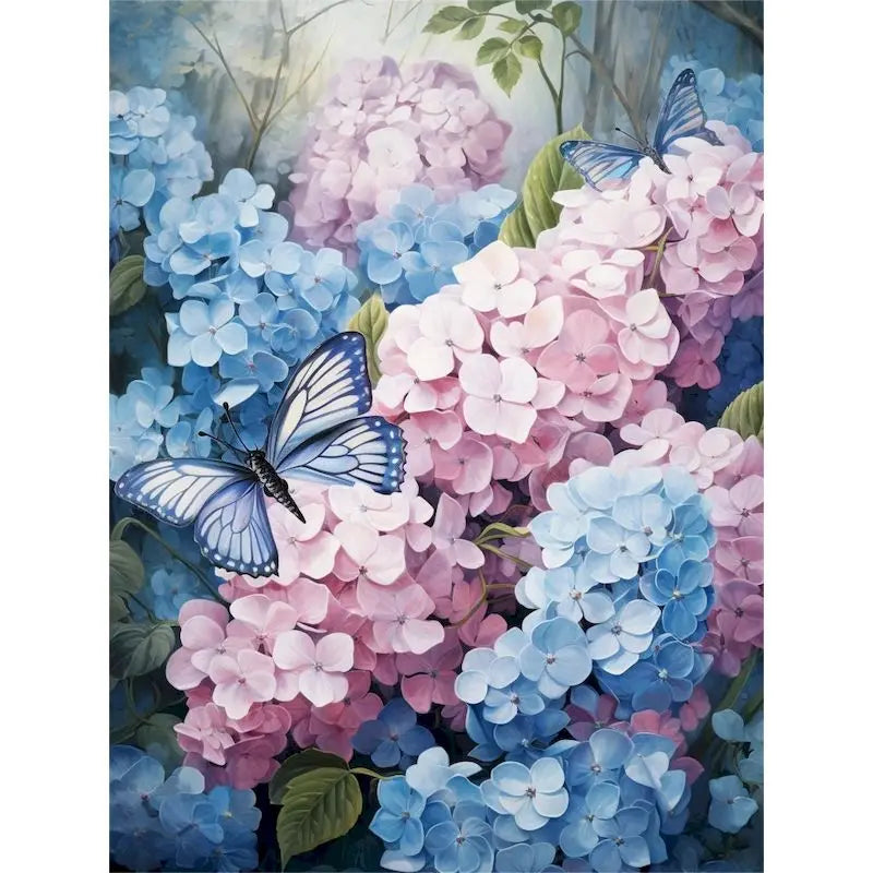 Schilderen op nummer - Klassieke Hortensia op Canvas
