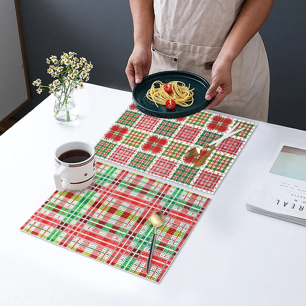 Diamond Painting Placemat – Set van 2 Bloemige Tafelmatten Vol Strass