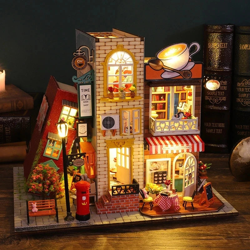 Zelfbouw Miniatuurhuisje met Verlichting – Boekhoek & Poppenhuis