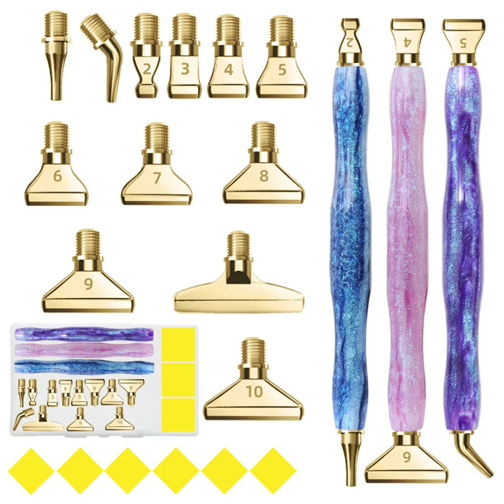 Diamond Painting Pen met opzetstukjes – Resin en metalen punten