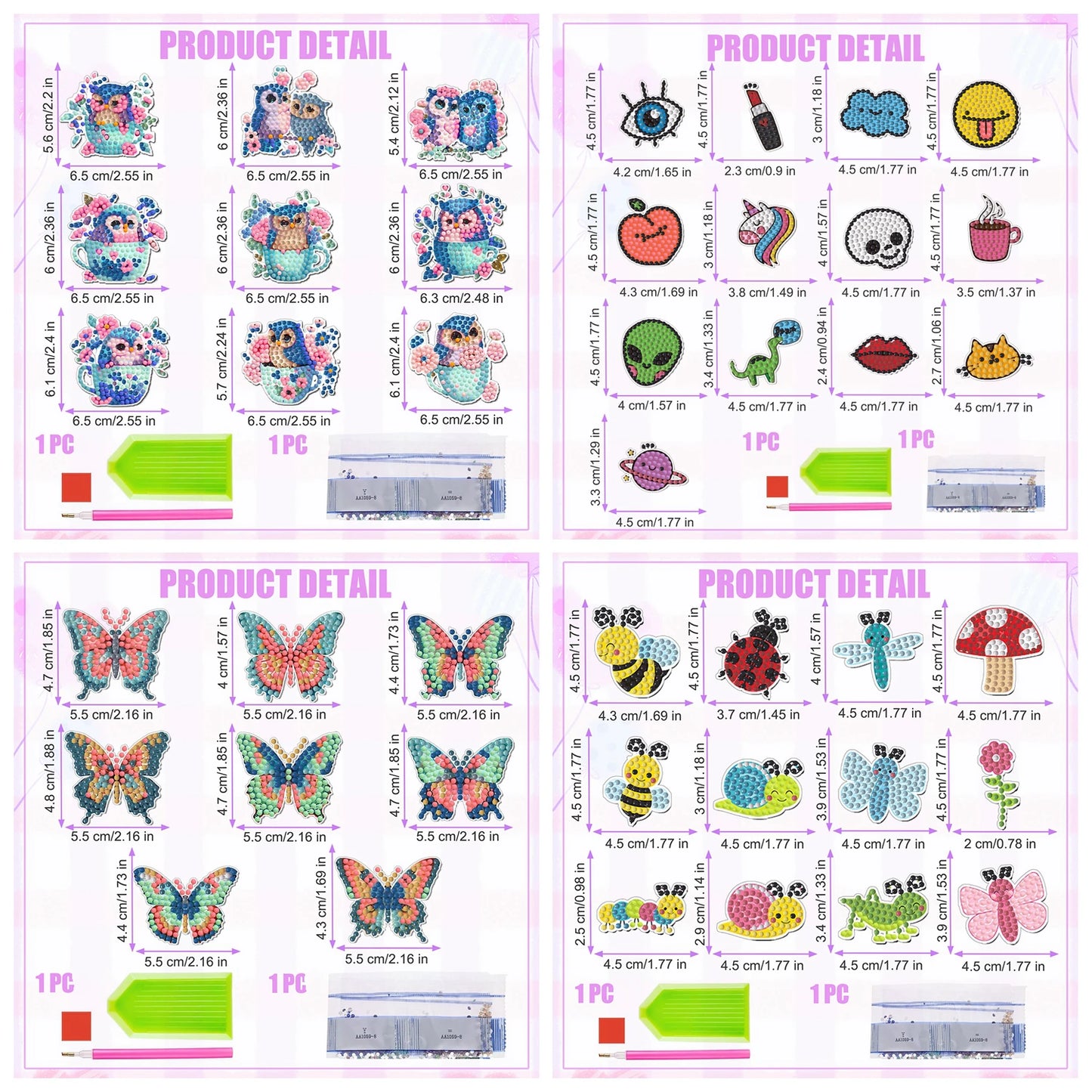 Diamond Painting Magneten – Dieren Set (6-13 stuks)