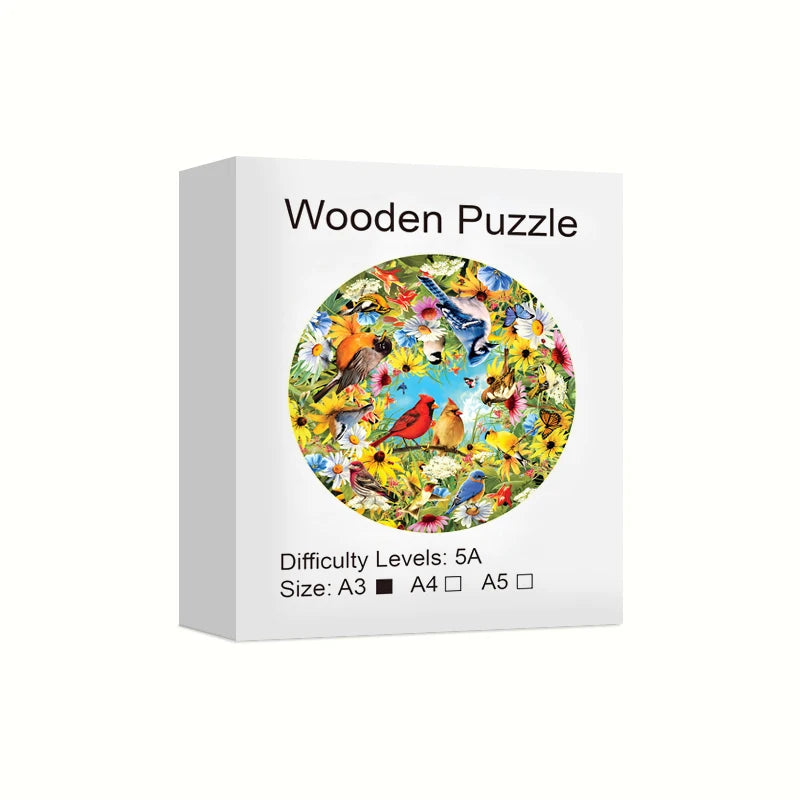 Houten figuren puzzel - Vogels | Unieke dierenvormen | DIY ontspanning & decoratie