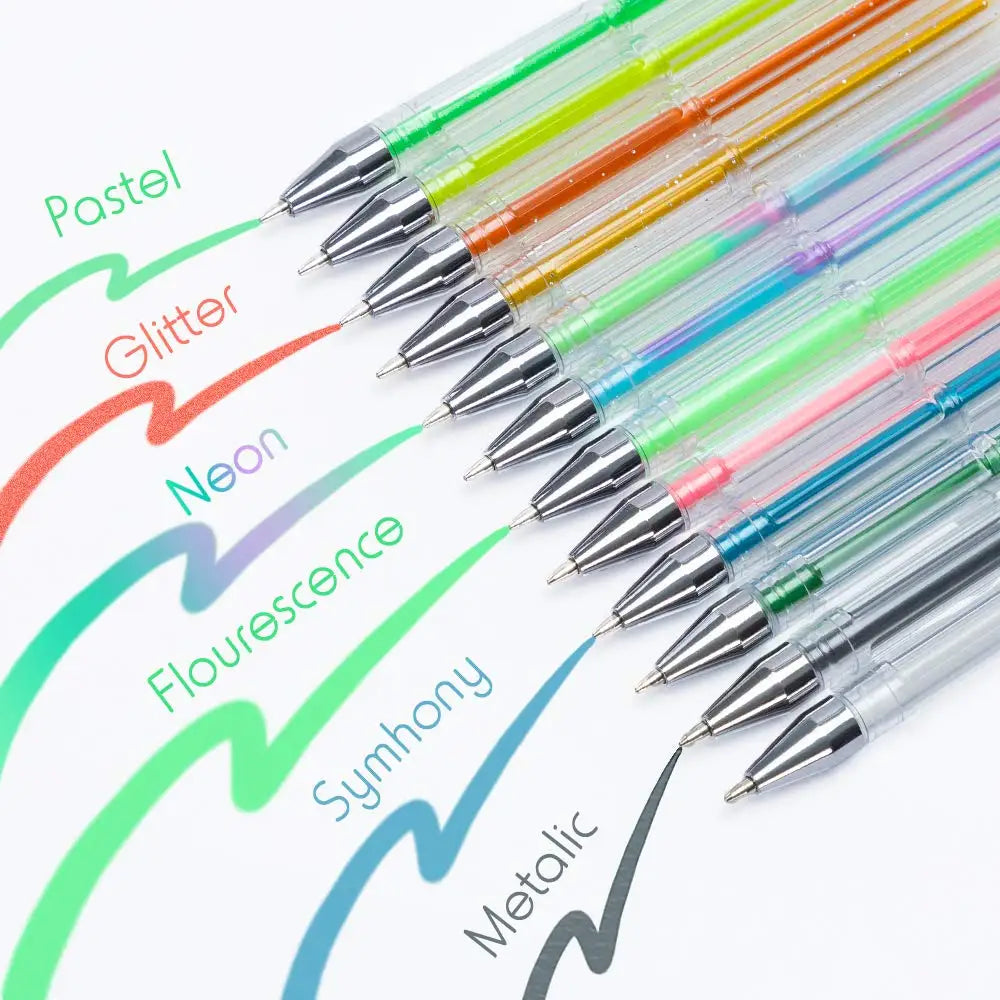Gelpennen set 100 kleuren gelpennen glitter neon voor kleuren en tekenen