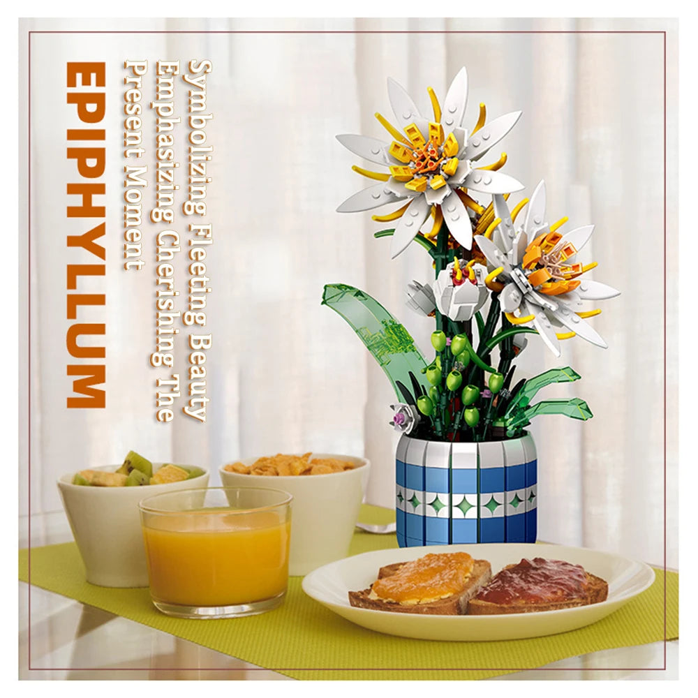 Bouwpakket Epiphyllum Bloem in Pot – Creatieve Decoratie en Geschenkidee