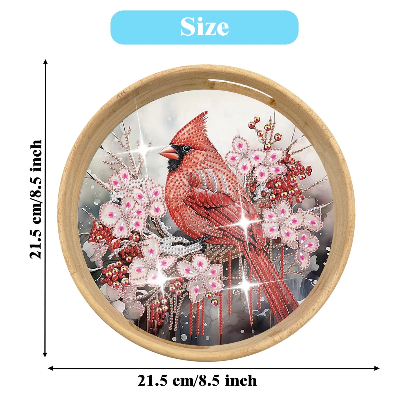 Diamond Painting Dienblad Houten Set met Dierenontwerp – Rond Model