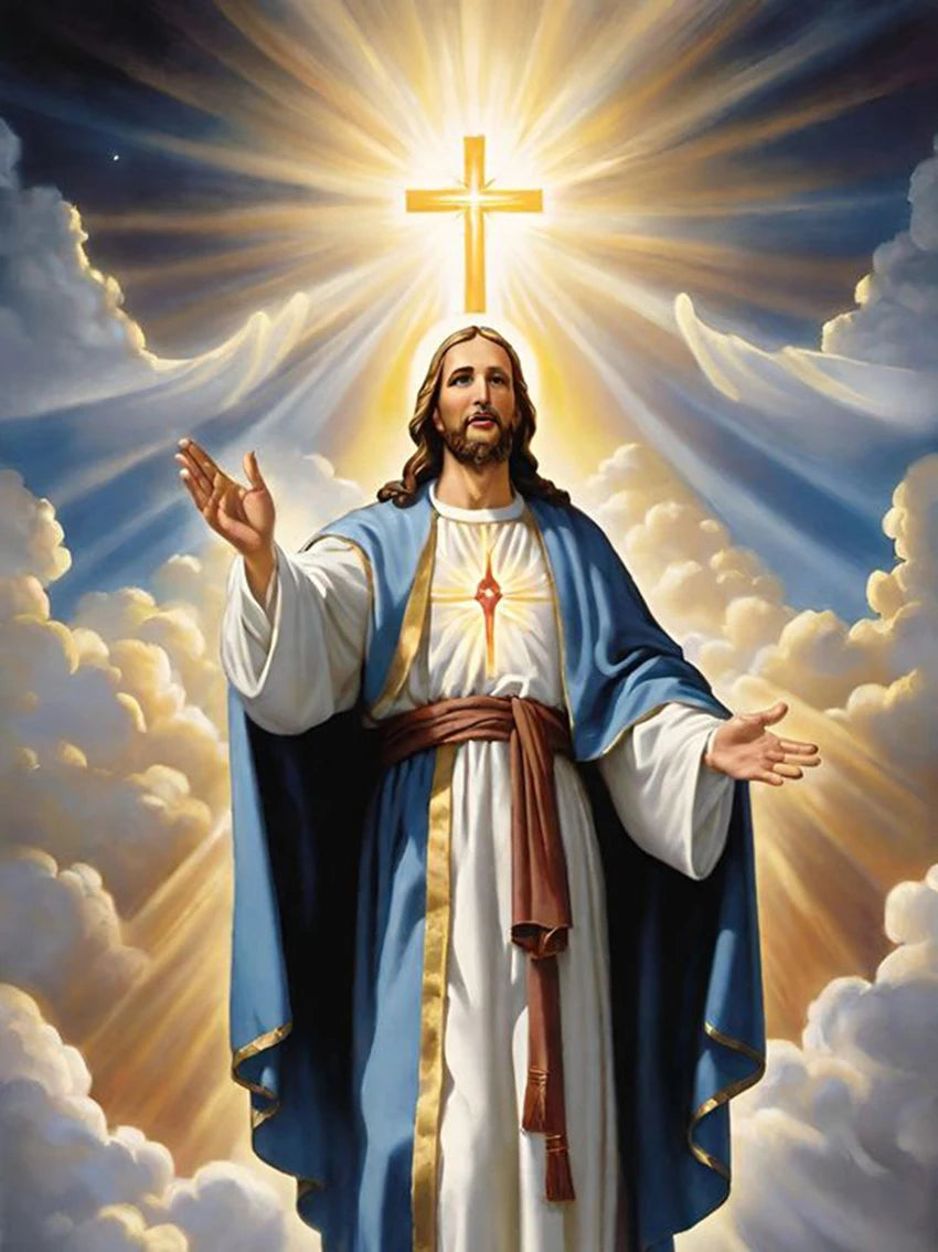 AB Diamond Painting op canvas – Religieus Thema – Jezus – Volledige bedekking – Keuze uit ronde of vierkante AB/Fairydust steentjes