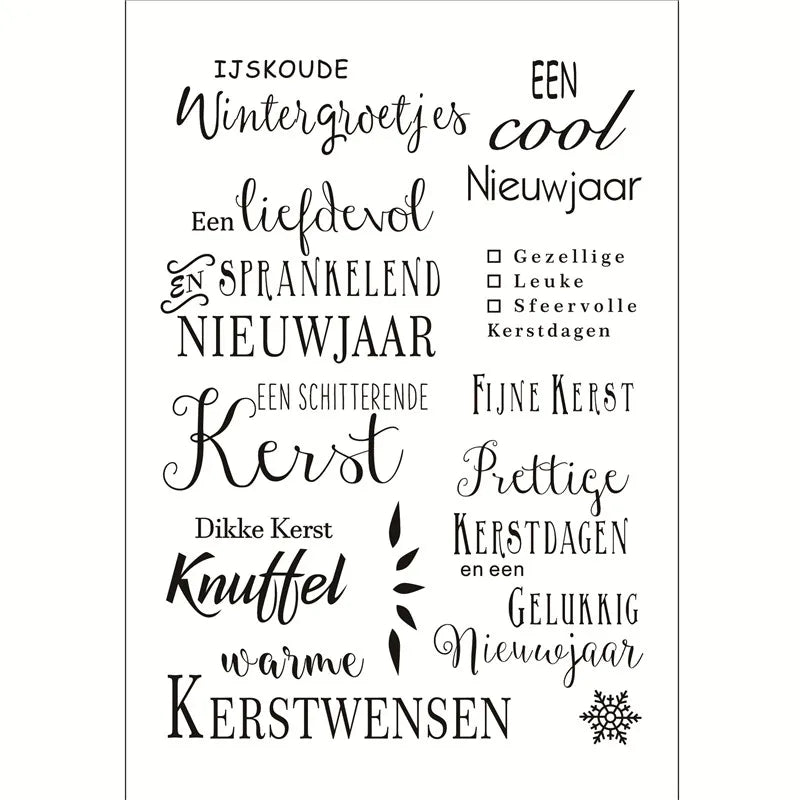 Stempels Transparant met Nederlandse Woorden – Scrapbooking & Kaarten - Kerst