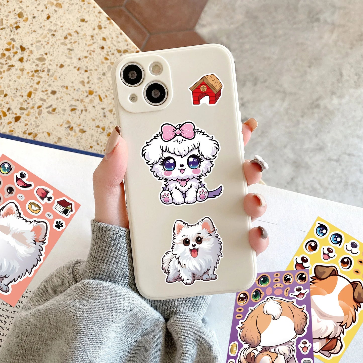 Sticker pret – Schattige cartoon hond stickers voor eindeloos plakplezier