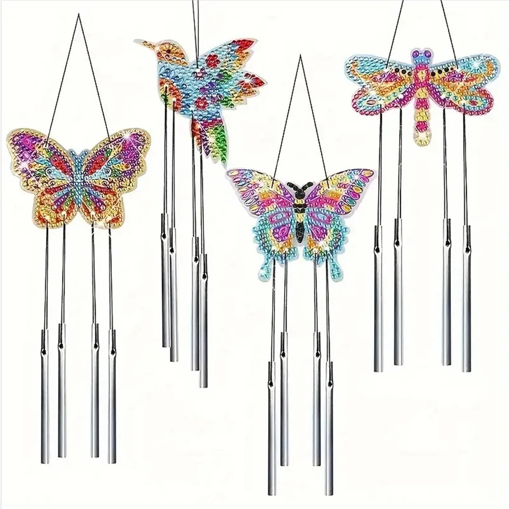 Diamond Painting Windgong Vlinders - Dubbelzijdig - Set van 4
