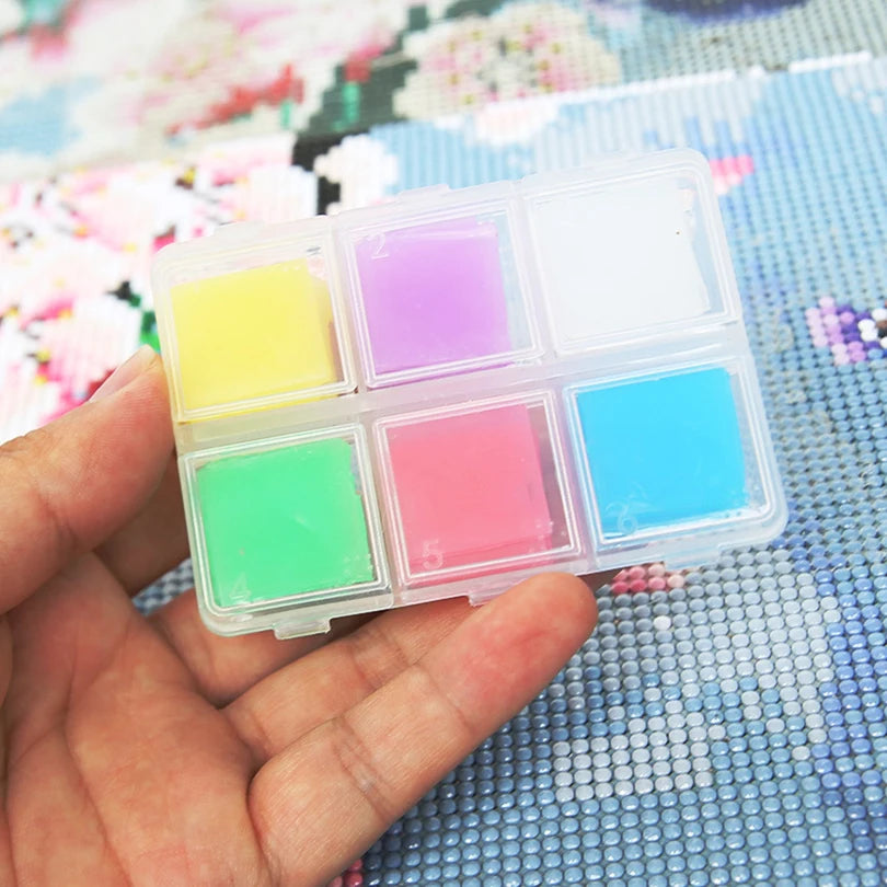 Diamond Painting Wax - 30 Stuks Kleurvolle Vierkante Wax (2x2 cm) met Opbergdoos