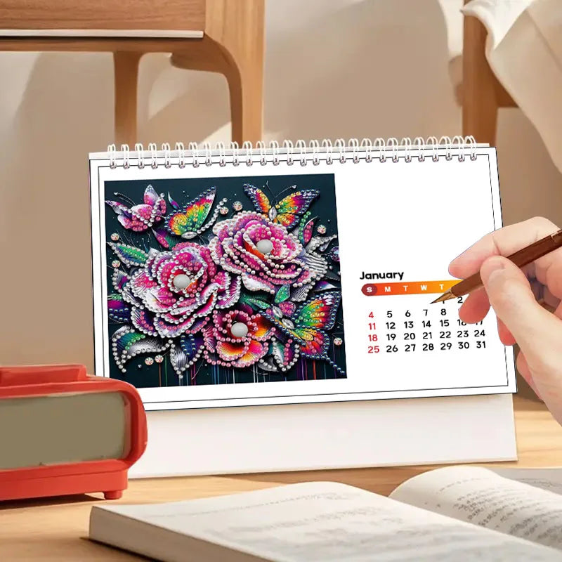 Diamond Painting Kalender met 13 schilderijen kerst en letterthema