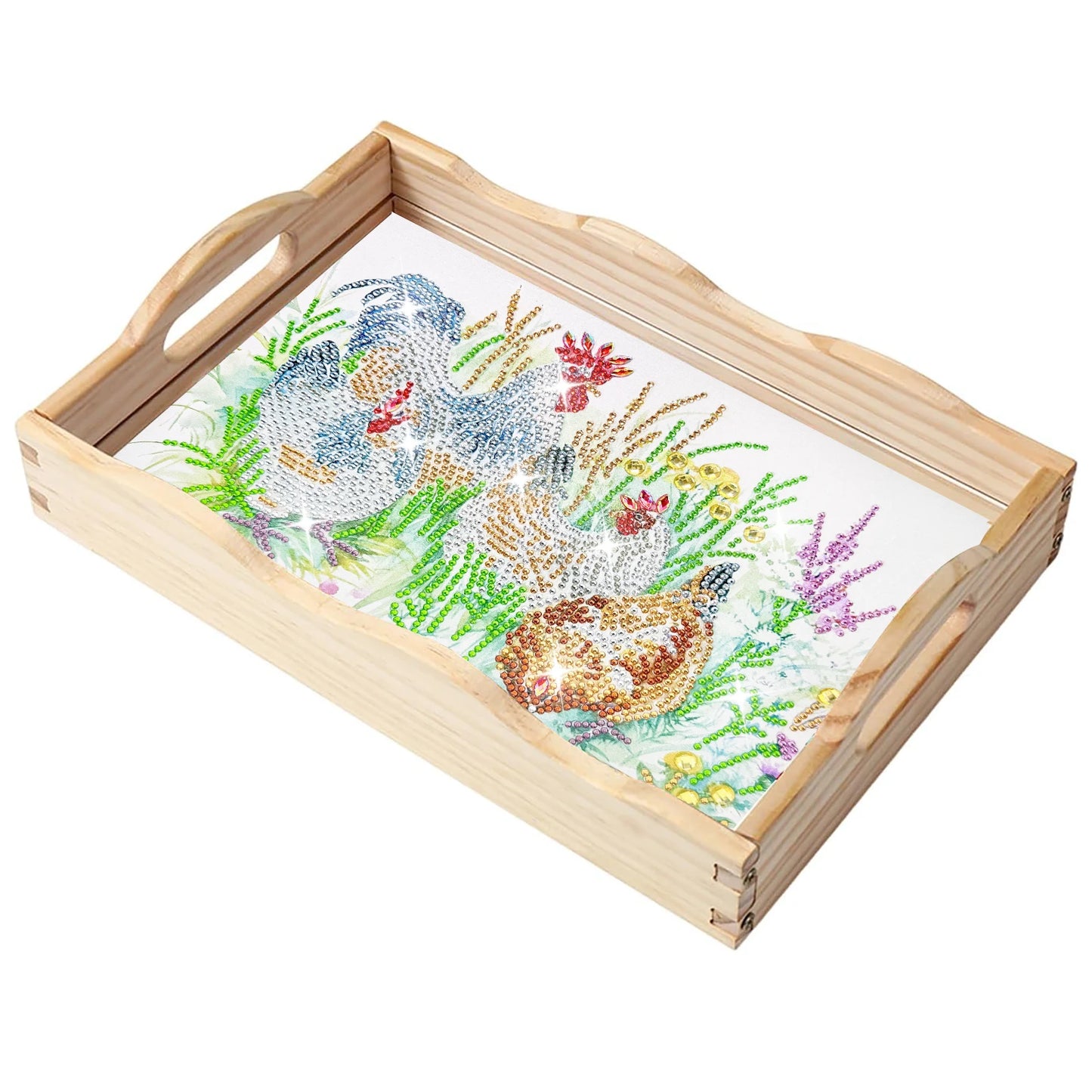 Diamond Painting Dienblad met Vogels – Houten Dienblad