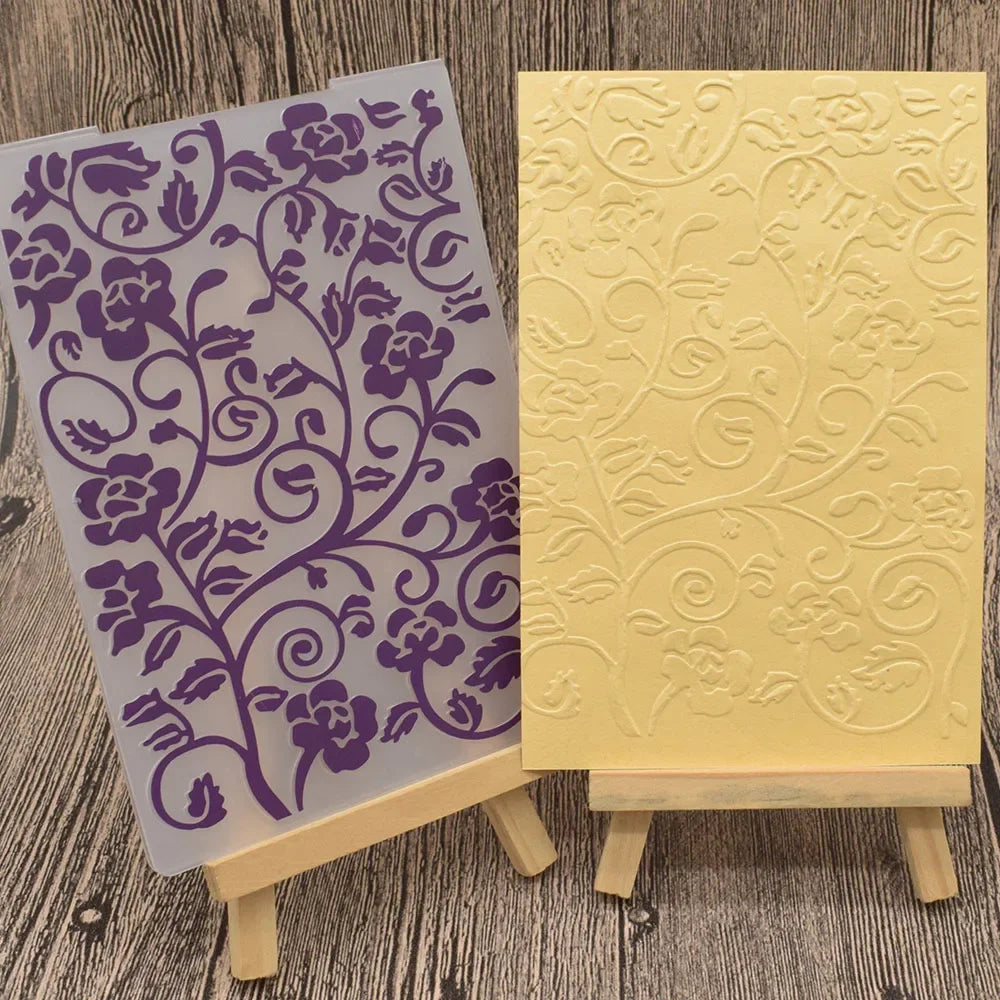 Embossing folder met hart, bloemen en kantmotief – 14,8 x 10,4 cm