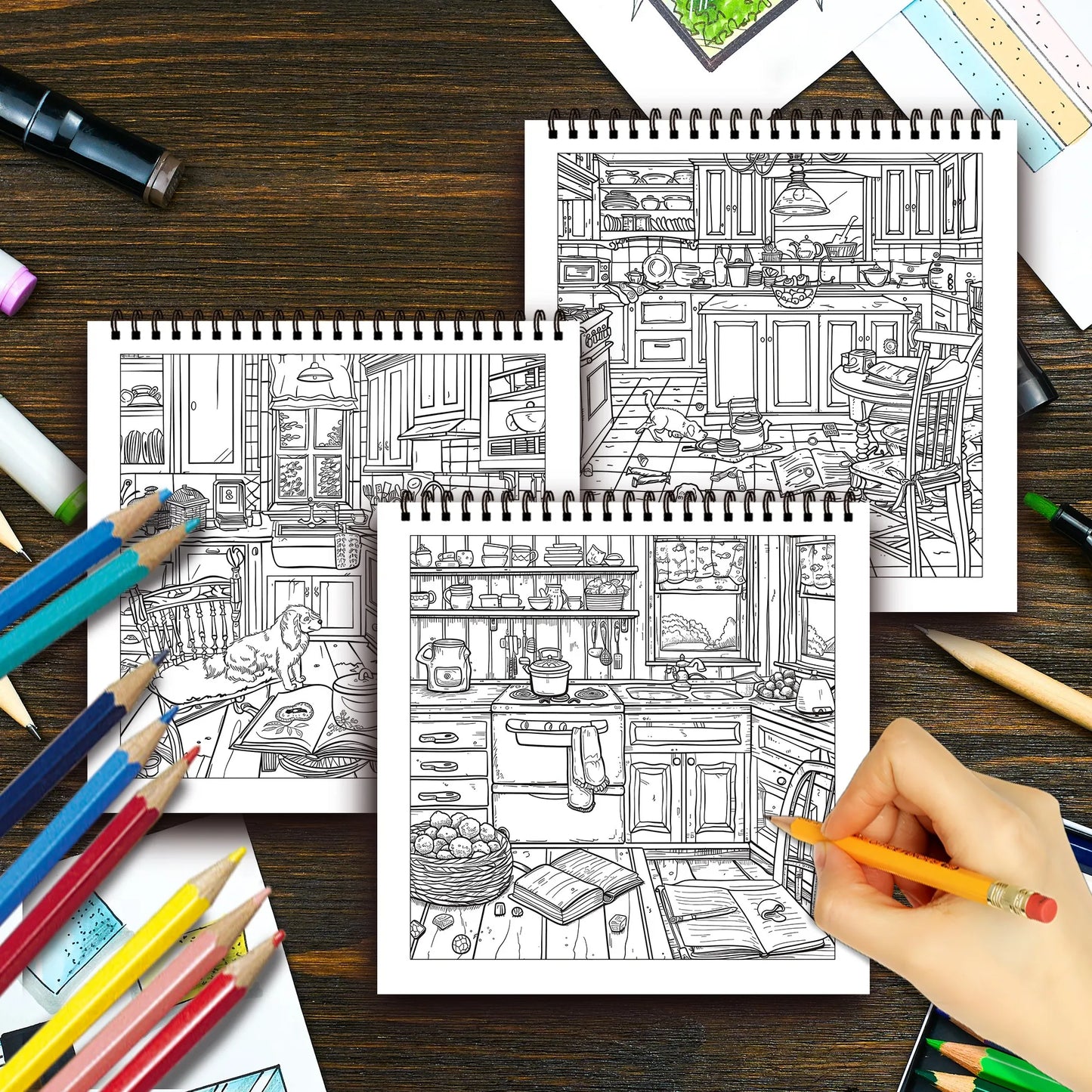 Kleurboek voor volwassenen – ontspannende kleurplaten met spiraalbinding - 001
