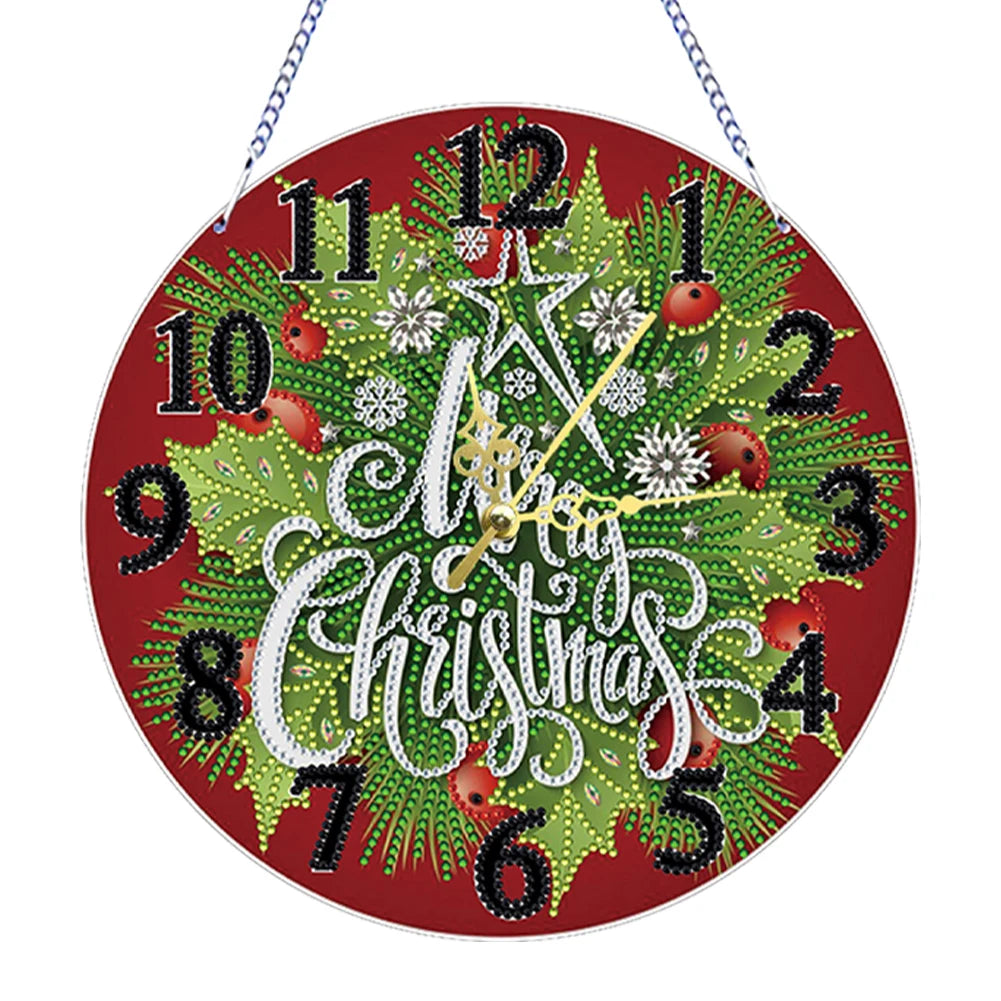 Diamond Painting Klok Kerst Hanger – Creatieve Kunst Klokset