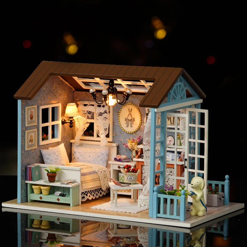 Zelfbouw Miniatuurhuisje - Knus Café met Verlichting