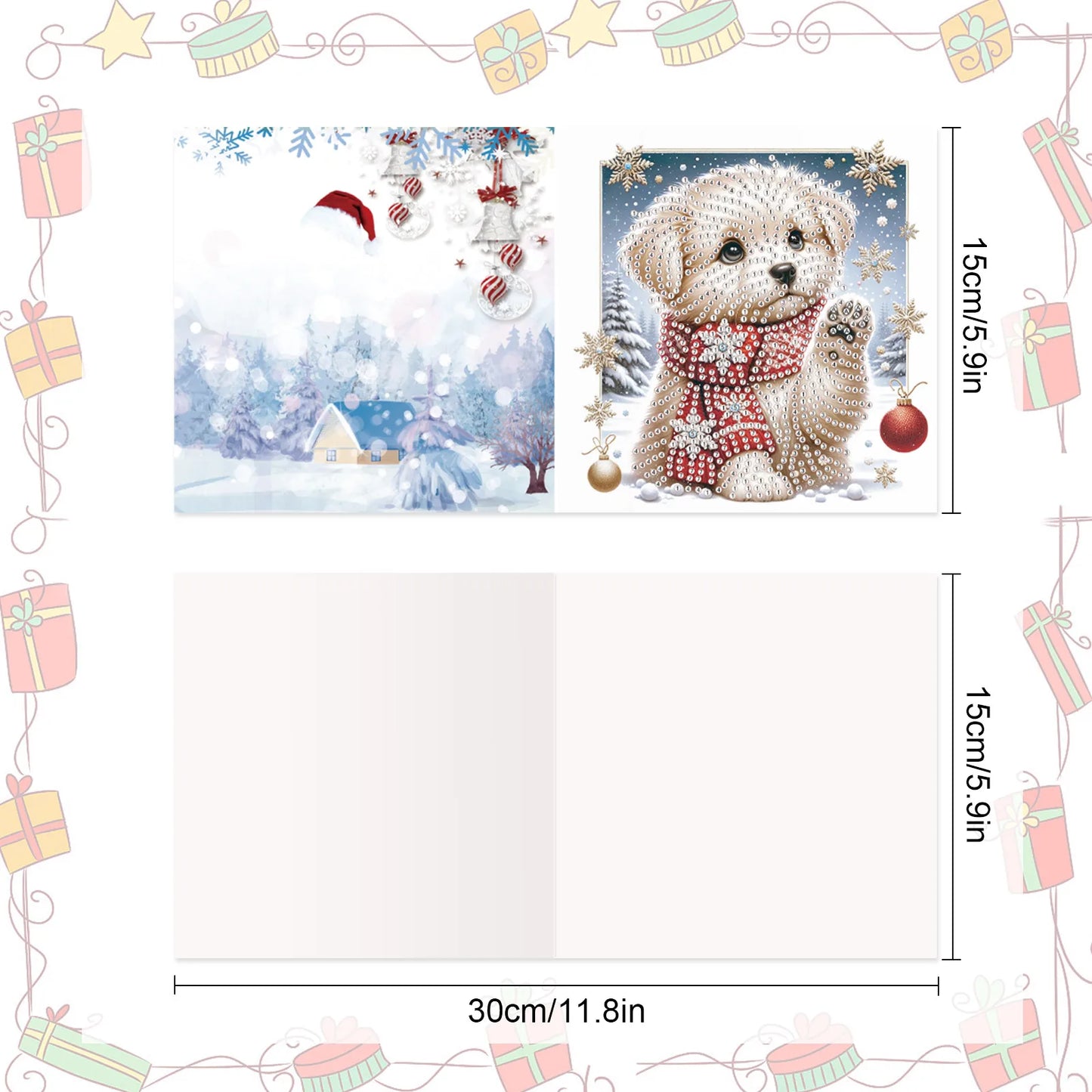 Diamond Painting Wenskaarten set - Katten en Honden (8 stuks)