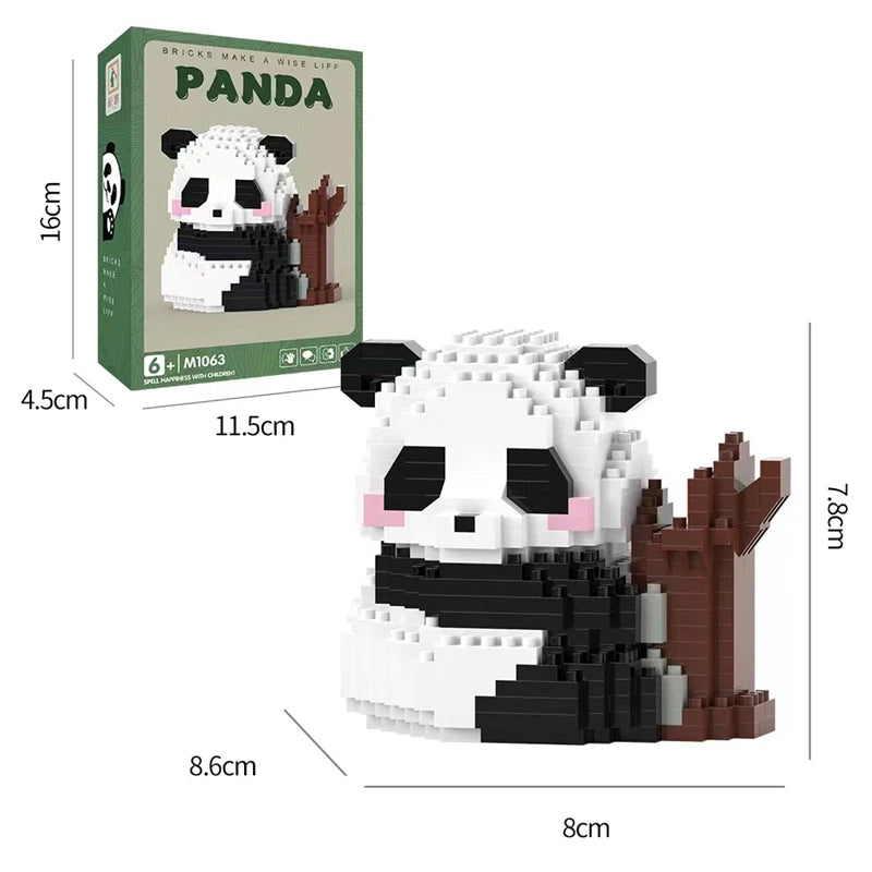 Bouwpakket Panda met Bloemen – Schattige Mini Blokken voor Jong & Oud