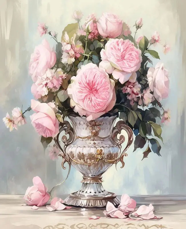 Schilderen op nummer Bloemen – Modern Bloemenontwerp op Linnen Canvas met Acrylverf