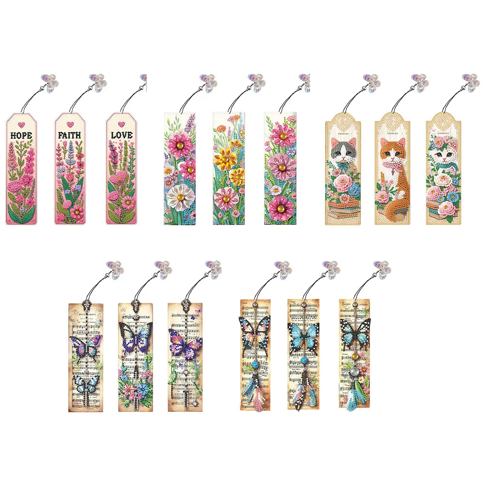 Diamond Painting Boekenlegger Vlinder Bladmuziek Set voor Creatieve Leesliefhebbers