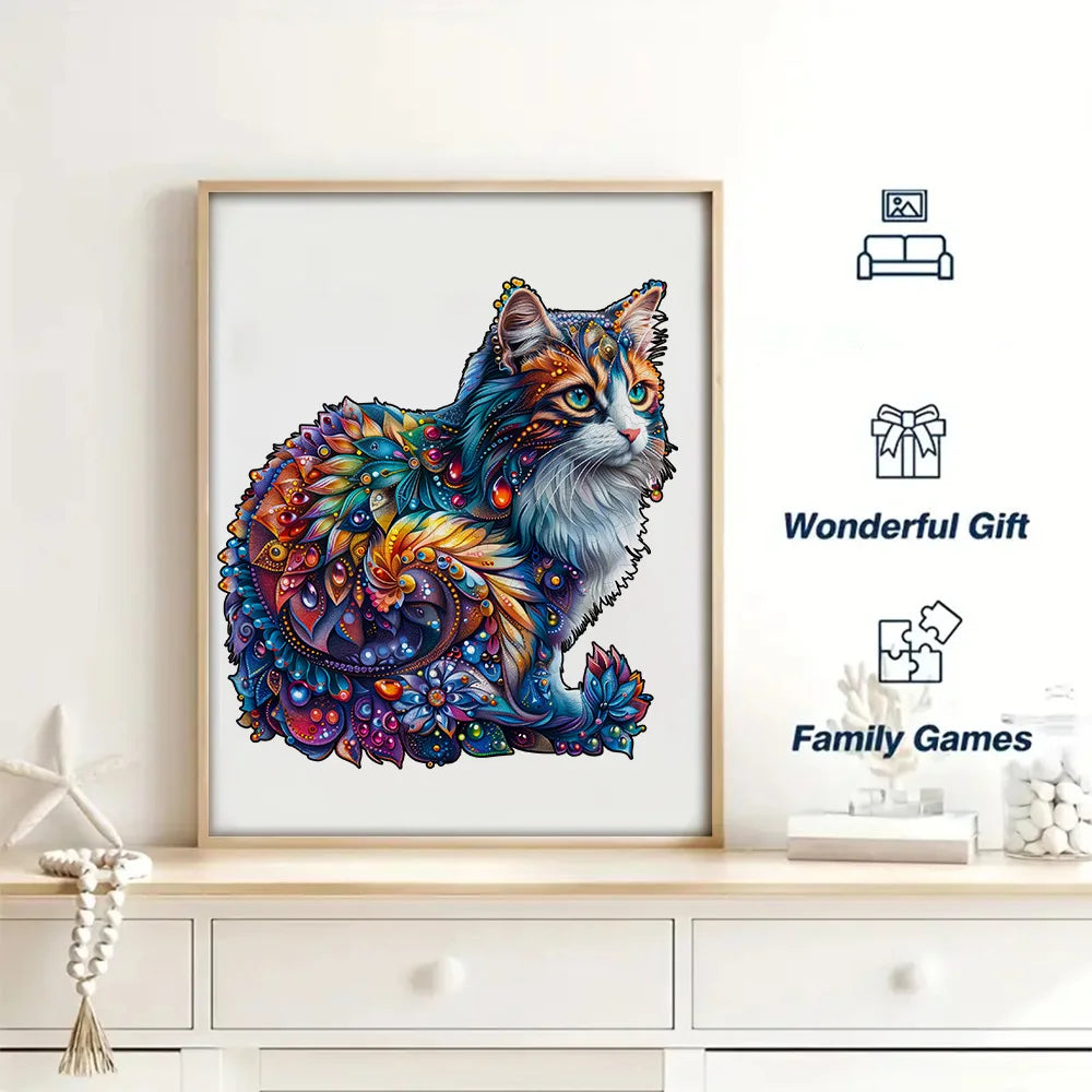 Houten figuren puzzel - Kleurrijk - Unieke dierenvormige puzzelstukjes voor volwassenen en kinderen