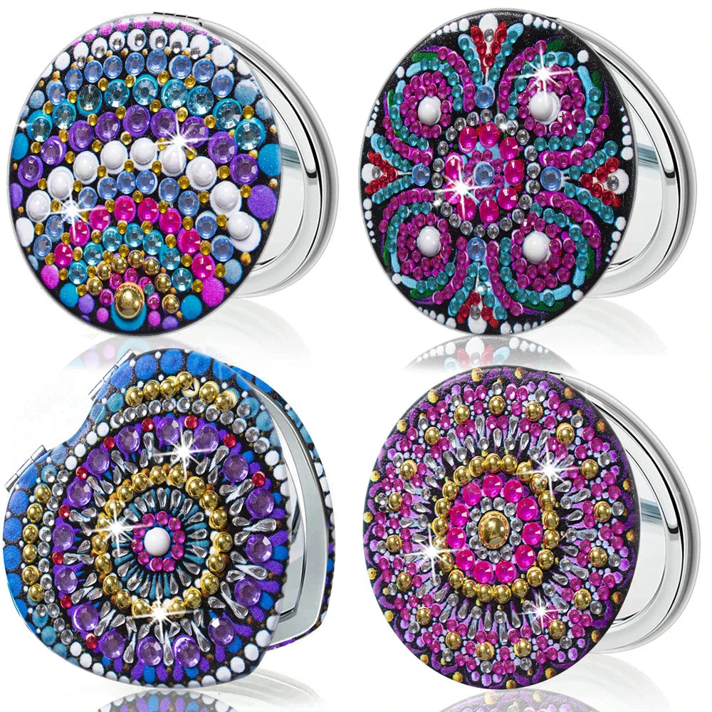 Diamond Painting Make-up spiegel Mandala – Compacte en Draagbare Opvouwbare Spiegel