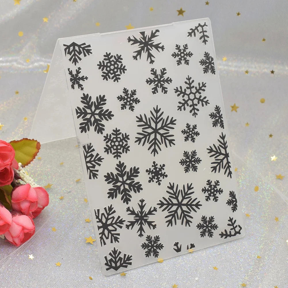 Embossing folder met 3D sneeuwvlokpatroon voor kaarten