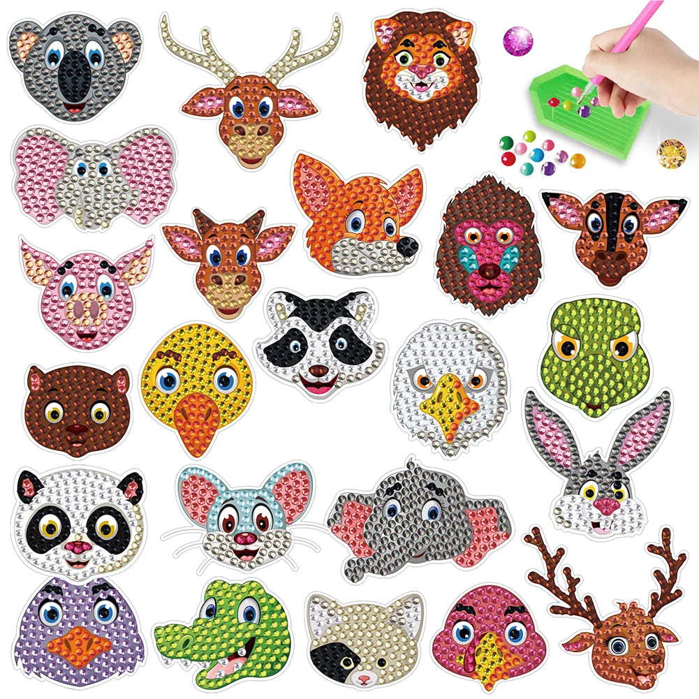 Diamond Painting Sticker set – 2 Vellen met Dieren Ontwerpen