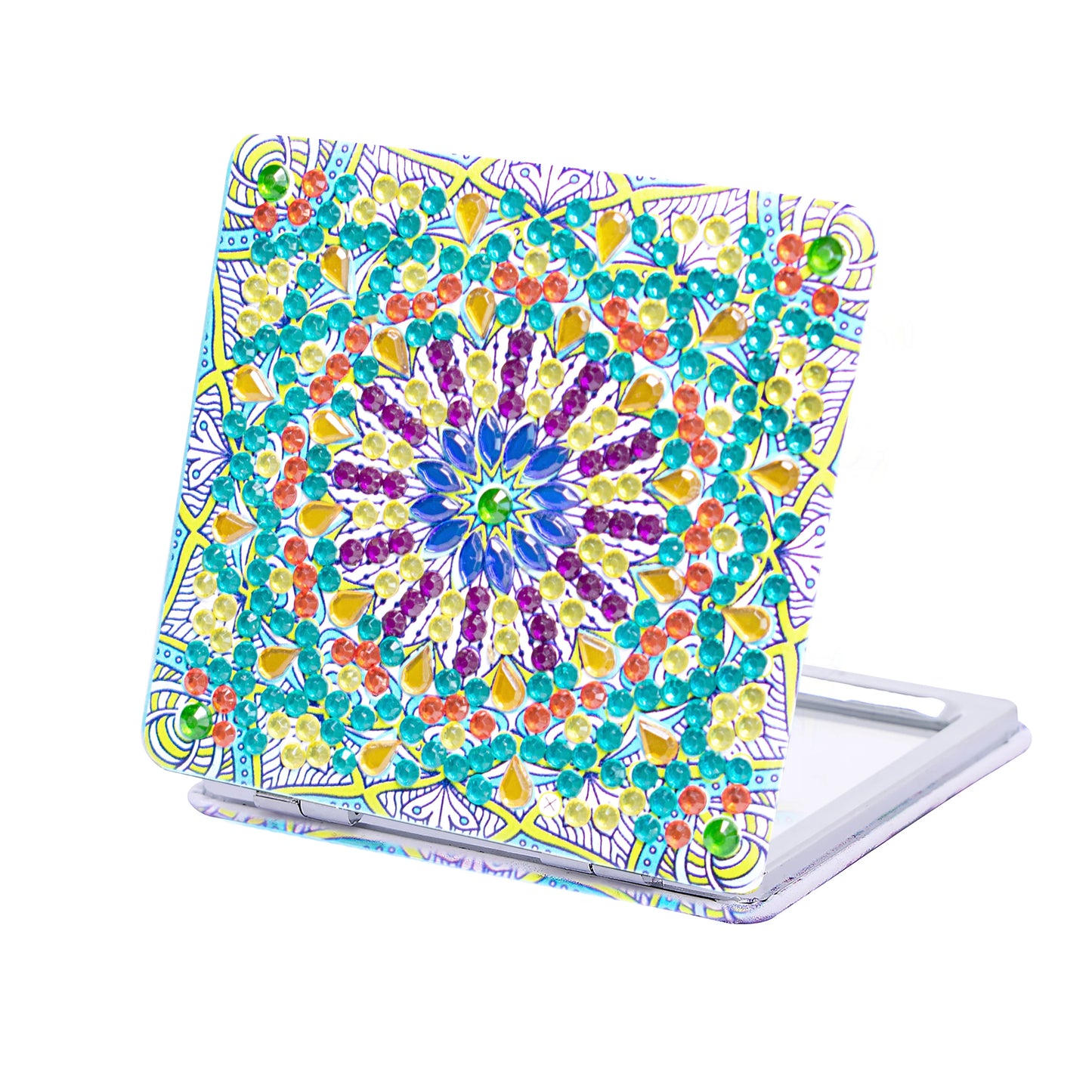 Diamond Painting Make-up spiegel Mandala Bloemen - Dubbelzijdig