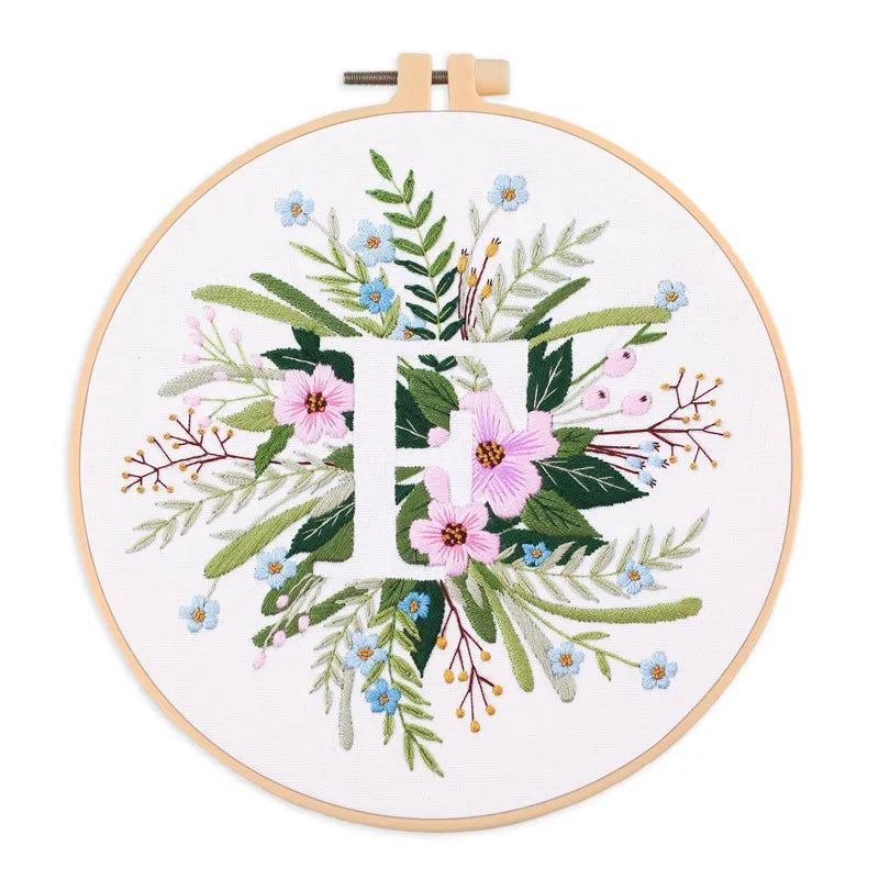 Borduurpakket Rond – Eekhoorn & Bloemen – Compleet Starterset