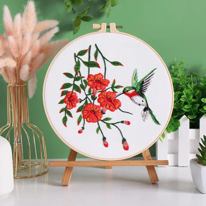 Borduurpakket Rond - Bloemen en Dieren - Beginnerspakket