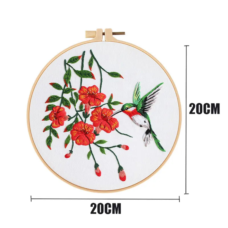 Borduurpakket Rond - Bloemen en Dieren - Beginnerspakket