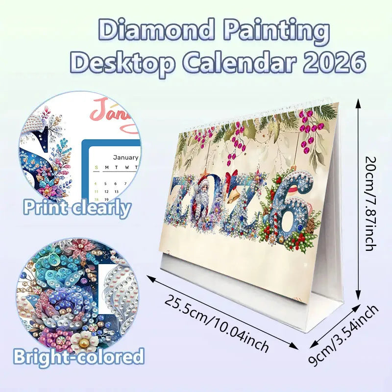 Diamond Painting Kalender met 13 schilderijen kerst en letterthema