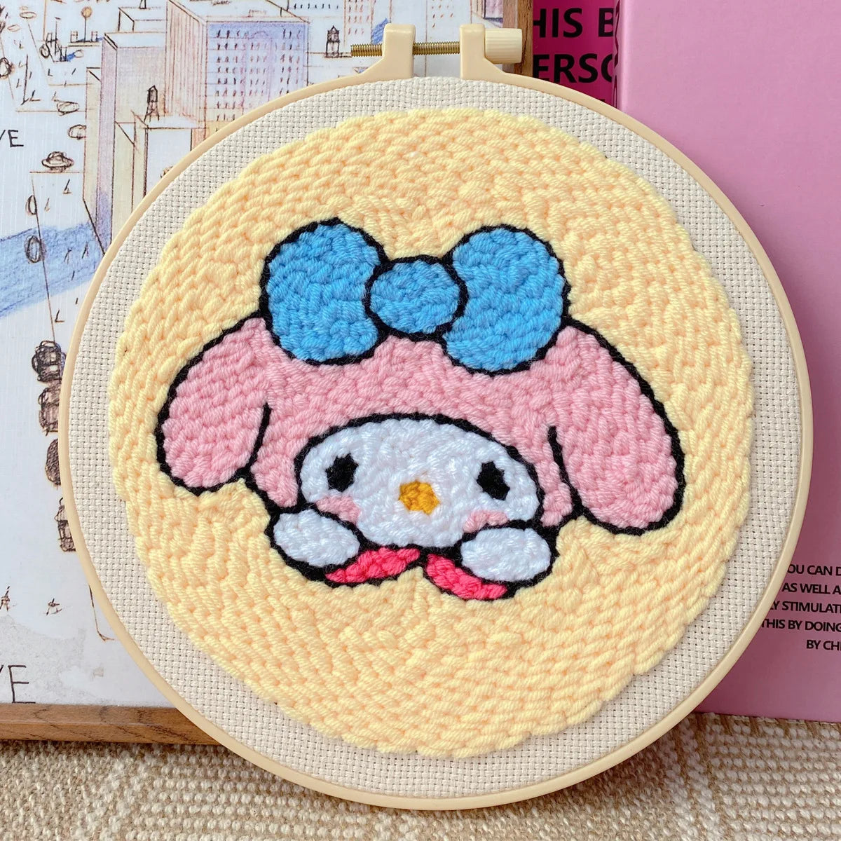 Borduurpakket Kat Punch Needle – Compleet Starterset 20cm