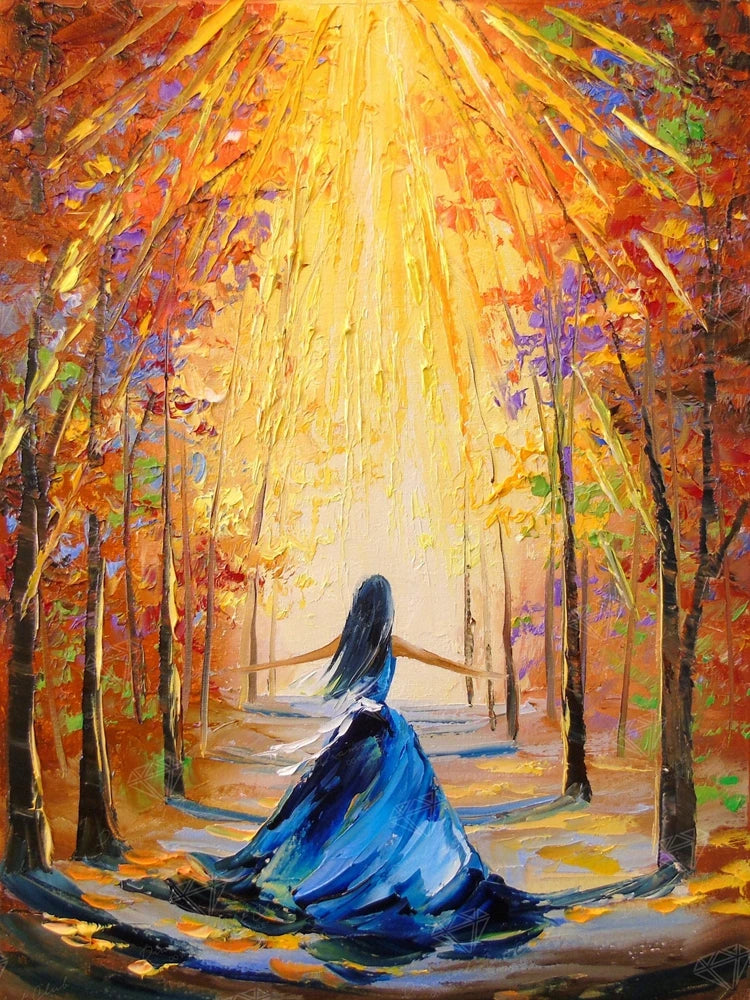 AB Diamond Painting op canvas - Fairy Dust Herfstbos Landschap