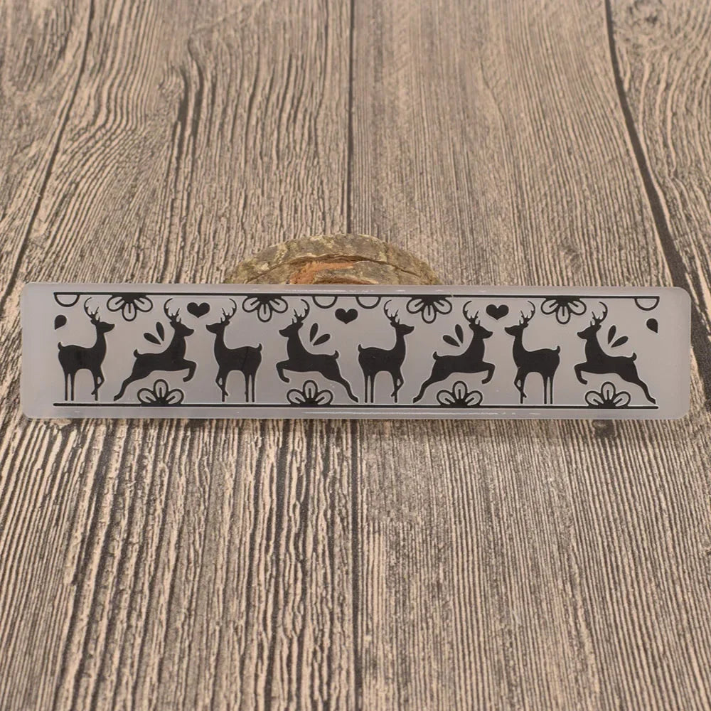 Embossing folder rendieren - stencil voor kaarten en scrapbooking 3x15cm