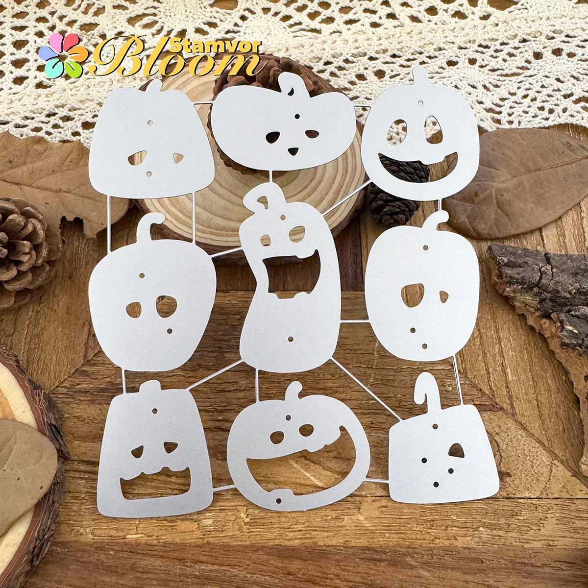 Snijmal Halloween Pompoenen Grappig Ontwerp voor Scrapbooking en Kaartdecoratie