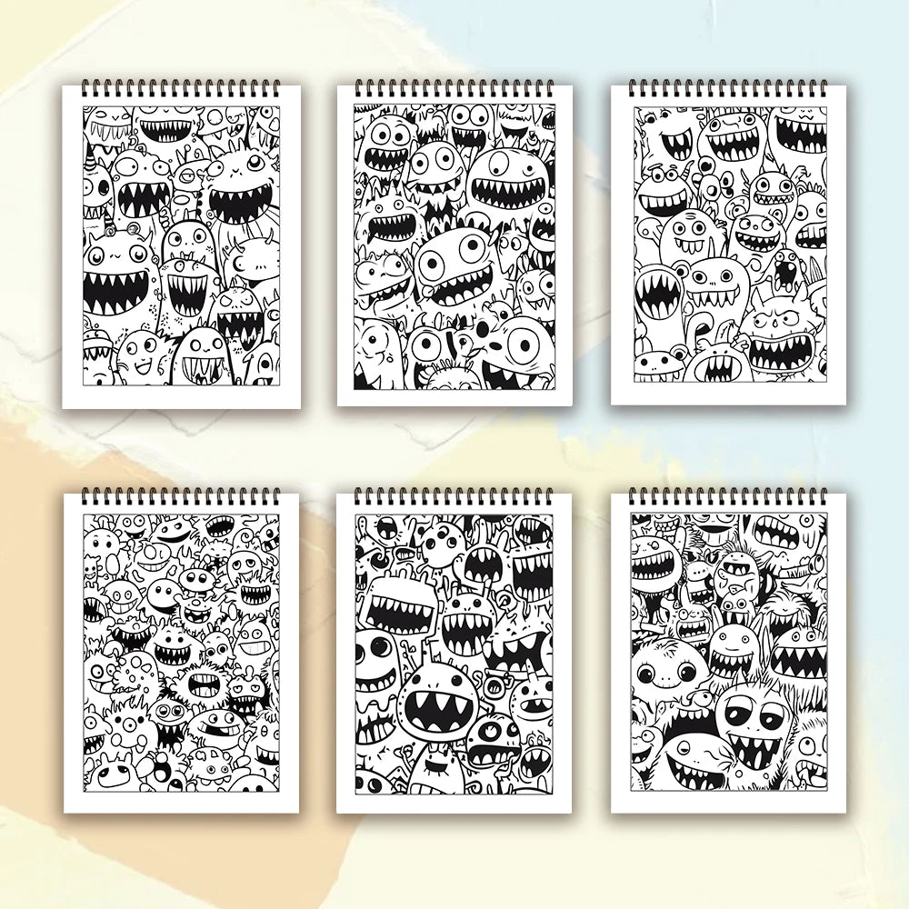 Kleurboek voor volwassenen – Rose Skull & Grote Oogmonsters