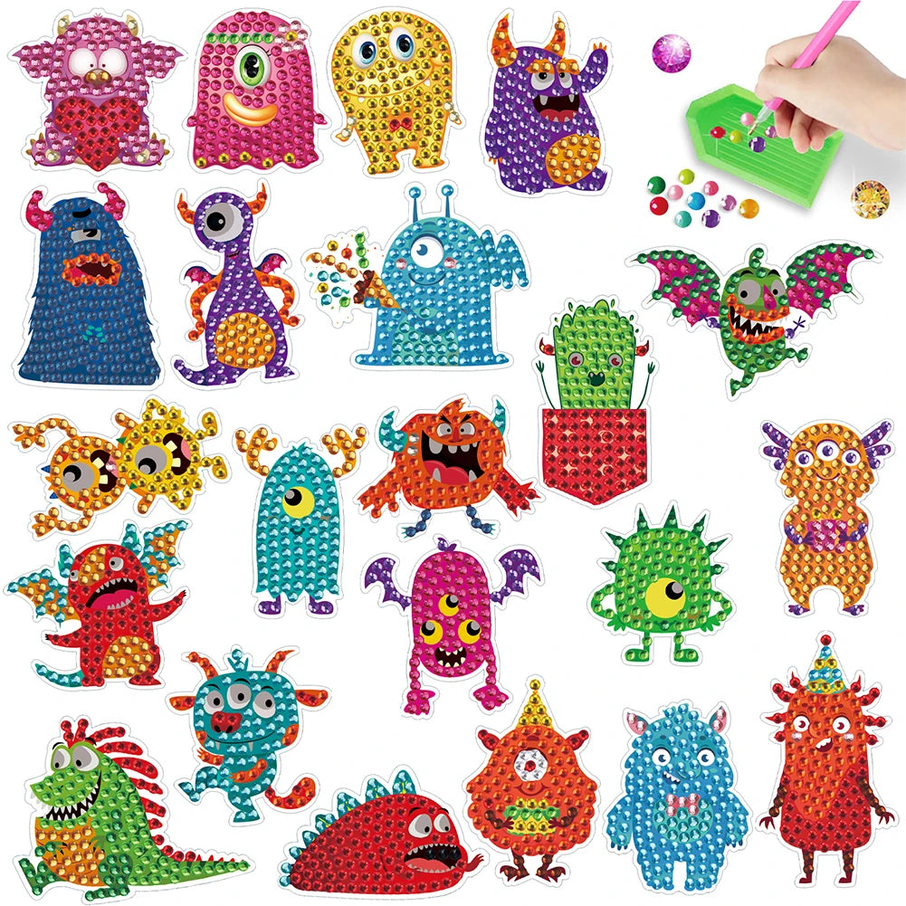 Diamond Painting Sticker set – 2 Vellen met Dieren Ontwerpen