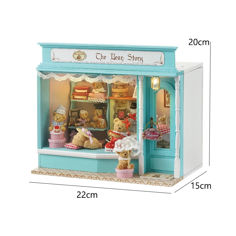 Zelfbouw Miniatuurhuisje met Meubels en LED Verlichting - Zonder Stofkap