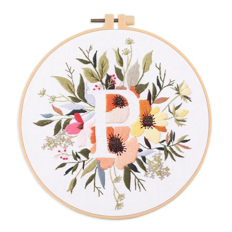 Borduurpakket Rond – Eekhoorn & Bloemen – Compleet Starterset