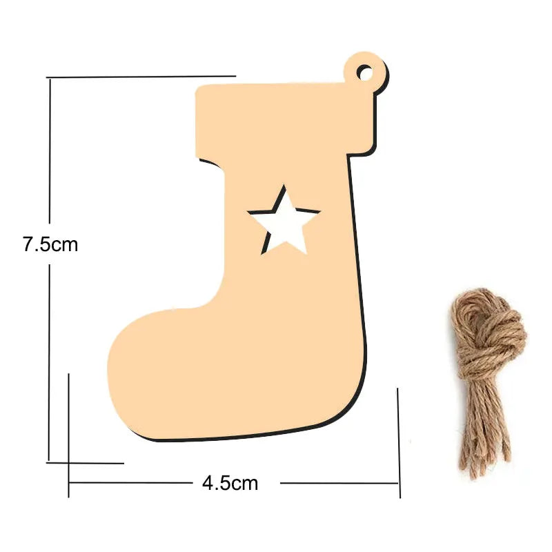 Houten figuur om zelf te kleuren/schilderen – Kerstversiering 10 stuks
